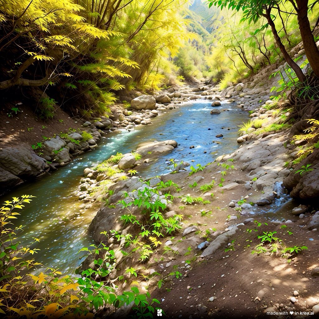 Fantasy landscape with a creek