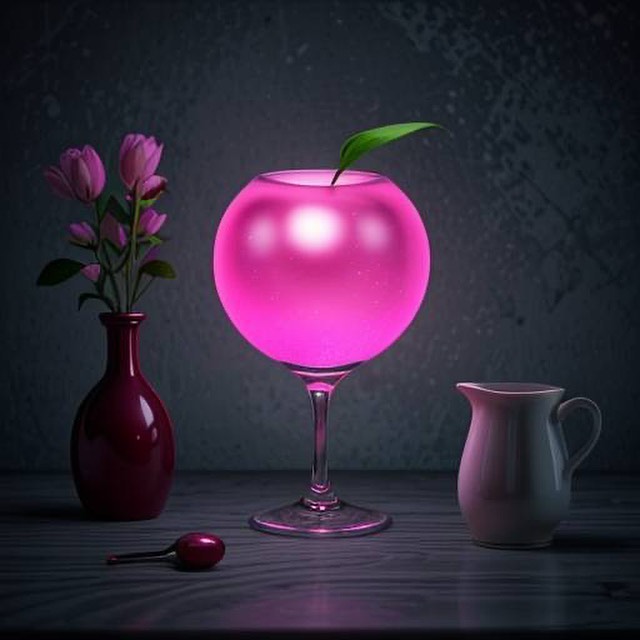 Pink wine glass
