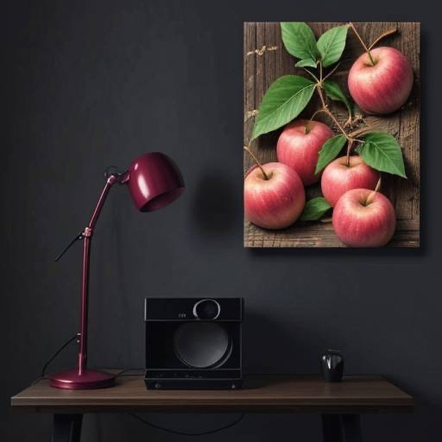 Fantasy interier with a painting and a lamp