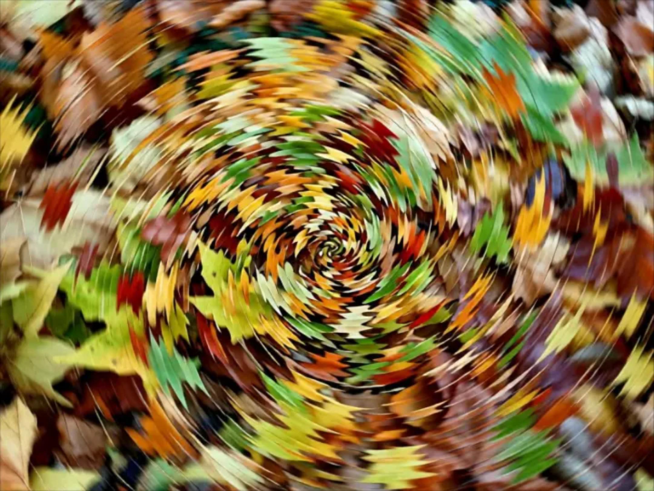 Abstract artwork of fall leaves