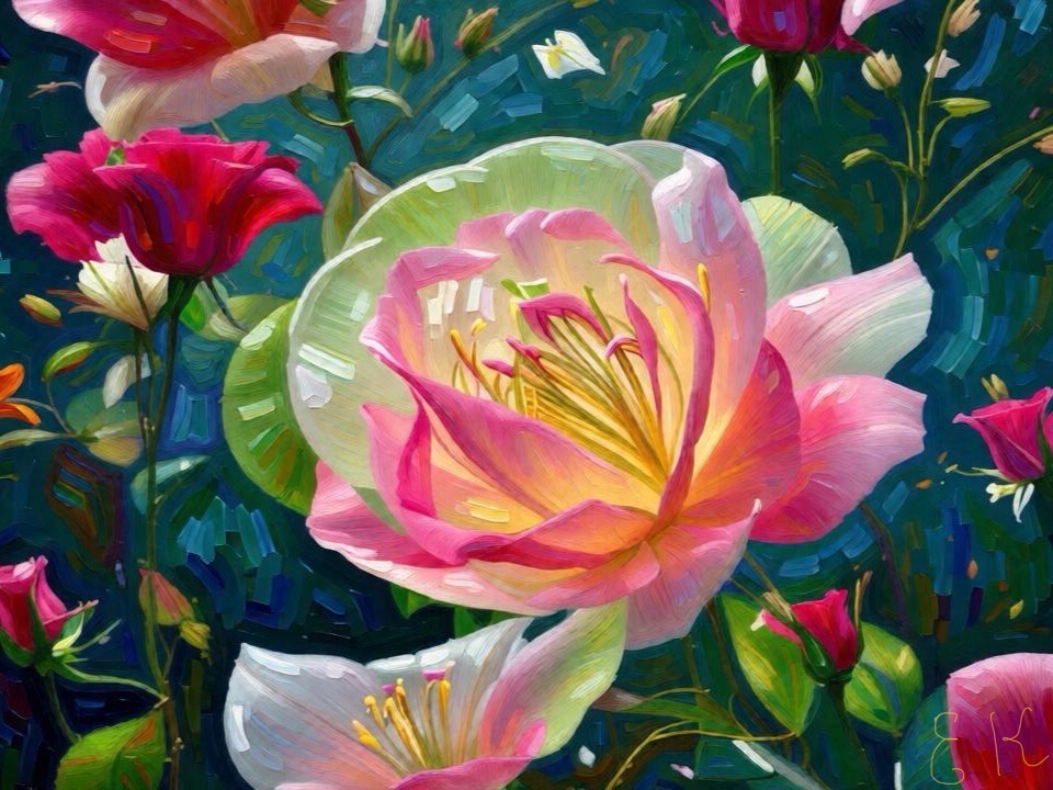 Abstract flower composition