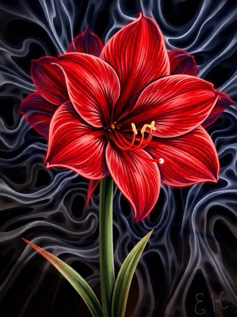 Abstract botanical art, series Amaryllis