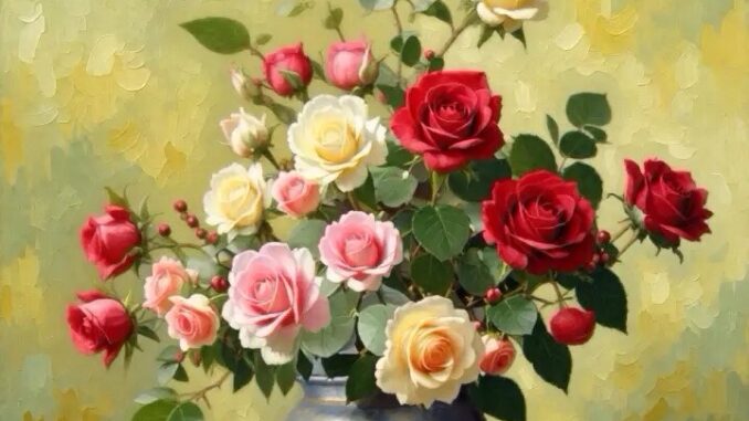 Digital artwork of roses,1, AI painting, EK