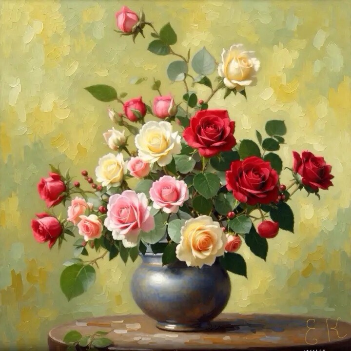 Digital artwork of roses
