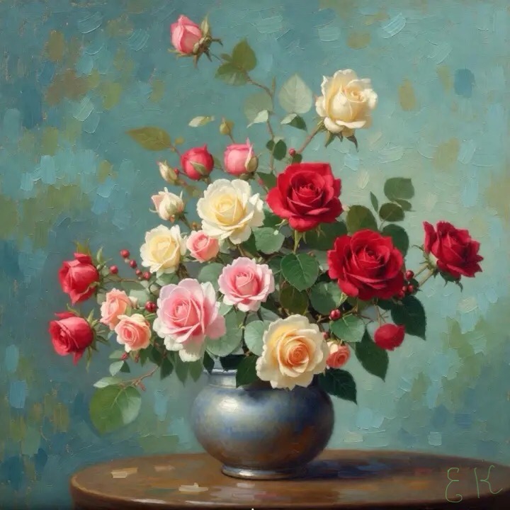 Digital artwork of roses,2, AI painting, EK